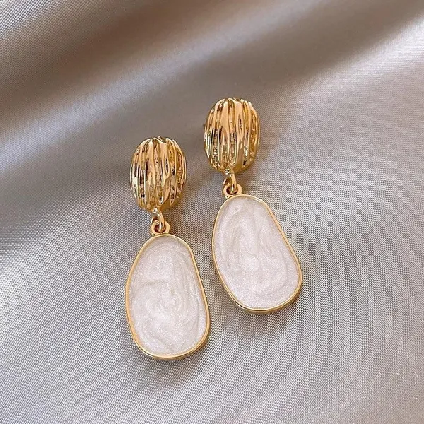 White_Stainless_Steel_Alloy_Earrings_For_Women