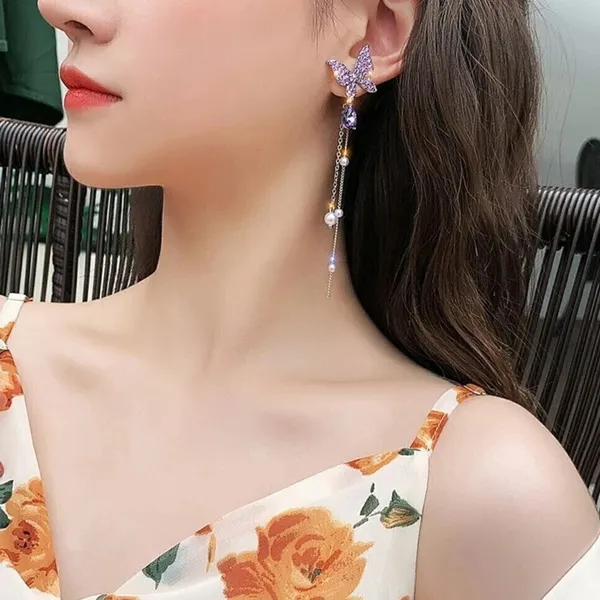 Purple_Stainless_Steel_Alloy_Earrings_For_Women