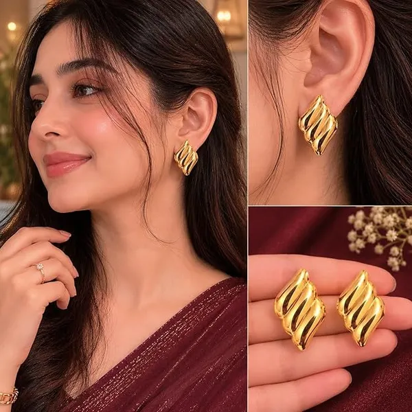 Gold_Stainless_Steel_Alloy_Earrings_For_Women
