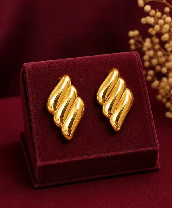 Gold_Stainless_Steel_Alloy_Earrings_For_Women