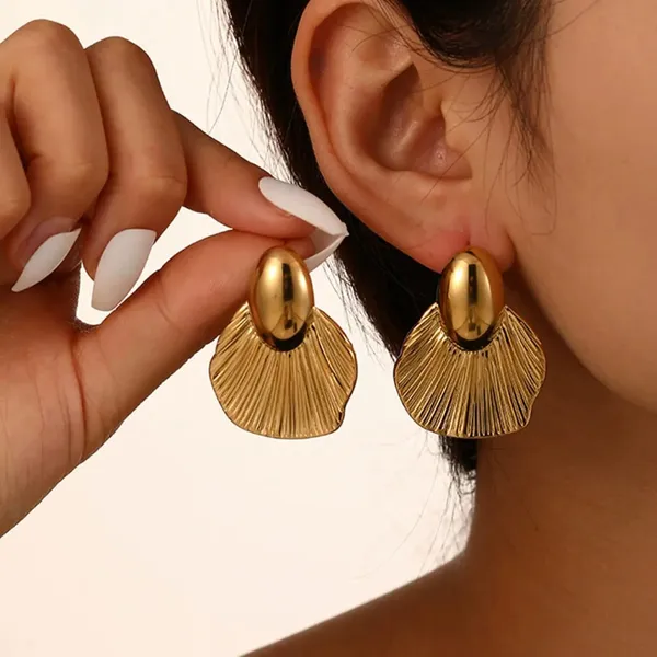 Gold_Stainless_Steel_Alloy_Earrings_For_Women