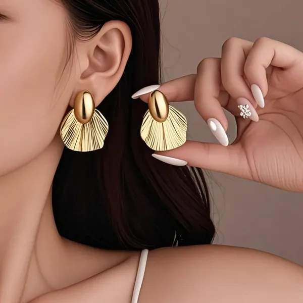 Gold_Stainless_Steel_Alloy_Earrings_For_Women