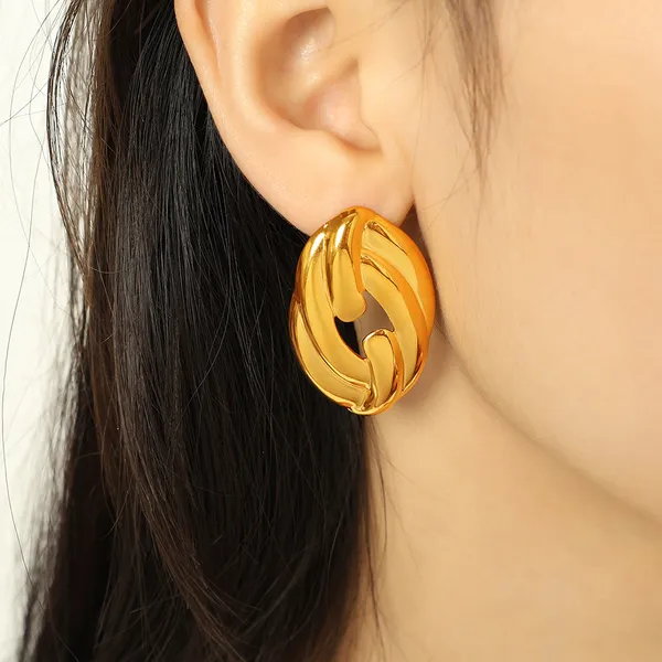 Gold_Stainless_Steel_Alloy_Earrings_For_Women