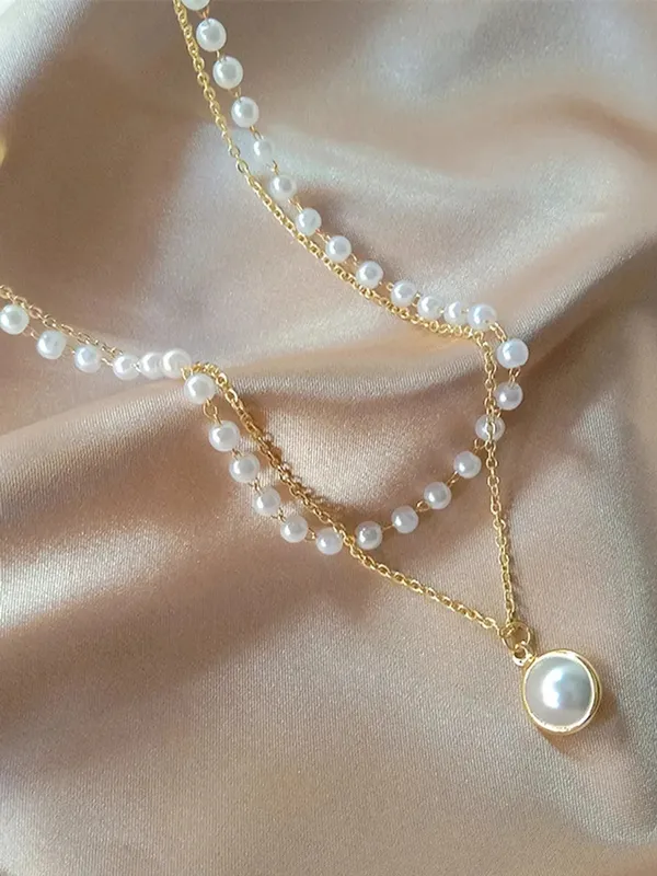 White_Stainless_Steel_Alloy_Necklace_For_Women