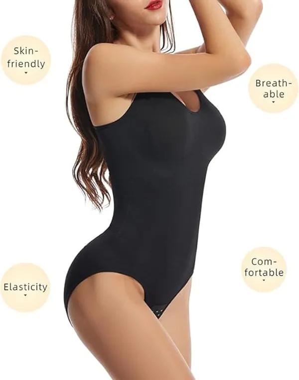 Black_Tummy_Control_Shapewear_Bodysuit_For_Women