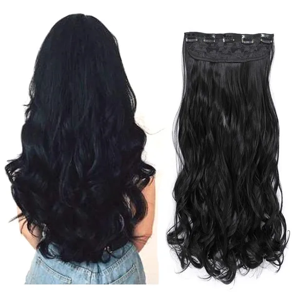Black_Wavy_Clip-In_Hair_Extension_For_Women