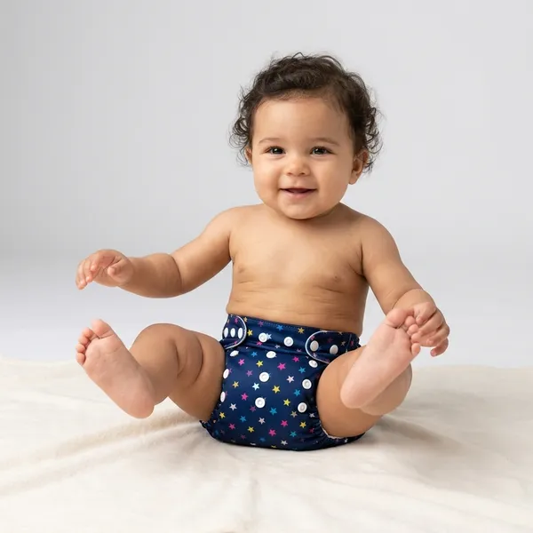 Reusable_Cloth_Diaper_Set_Of_4_With_Adjustable_Snaps