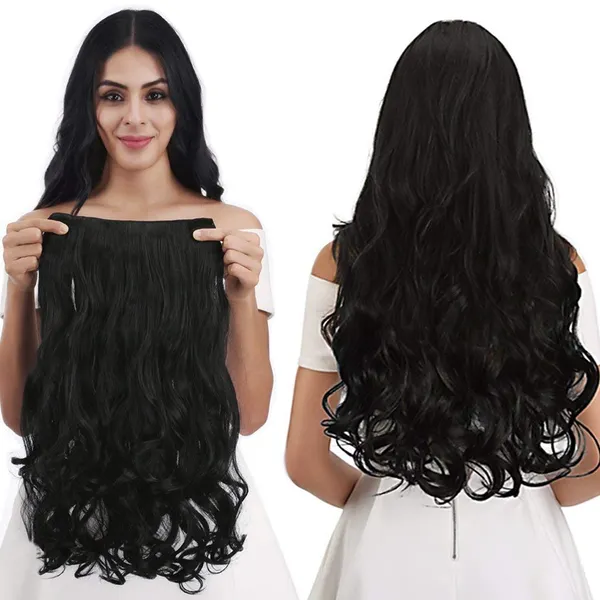 Black_Wavy_Clip-In_Hair_Extension_For_Women