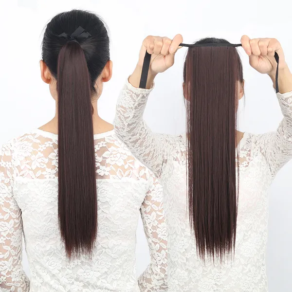 Black_Synthetic_Straight_Long_Tie-Up_Hair_Extension_For_Women