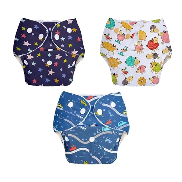 Reusable_Cloth_Diaper_Set_With_Snap_Buttons_For_Babies