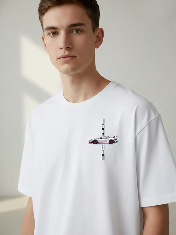 White_Graphic_Print_Racing_T-Shirt_For_Men