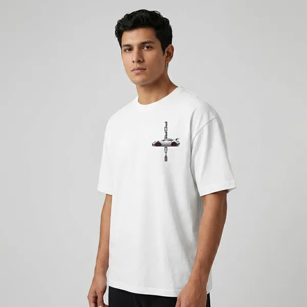 White_Graphic_Print_Racing_T-Shirt_For_Men