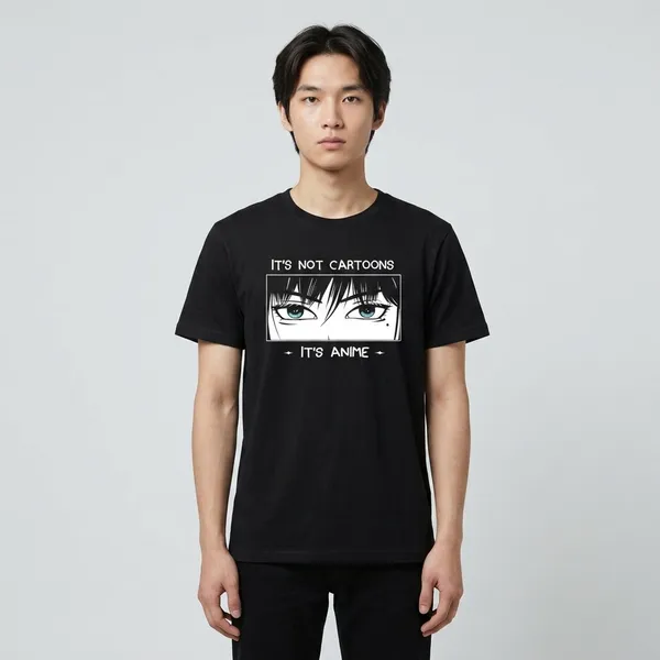 Black_French_Terry_Cotton_Anime_Graphic_Print_T-Shirt_For_Unisex
