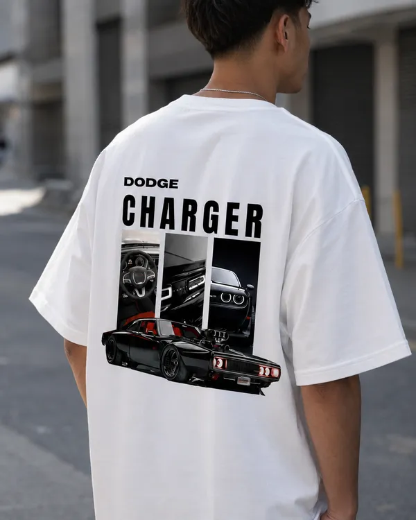 Black_Dodge_Charger_Graphic_Print_White_French_Terry_Cotton_T-Shirt