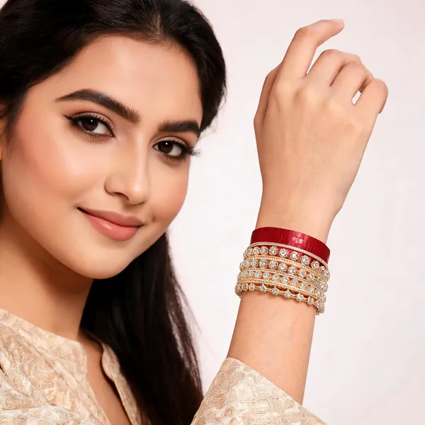 Maroon_Gold_Lacquer_Stone_Studded_Layered_Bridal_Bangle_Set_For_Women