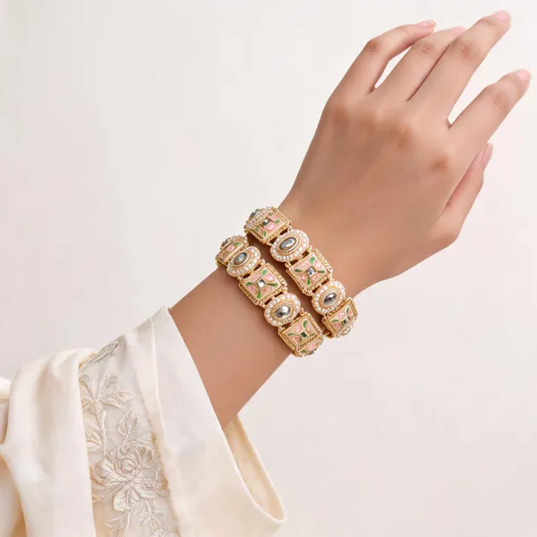 Gold_Metal_Kundan_Pearl_Meenakari_Bangles_For_Women