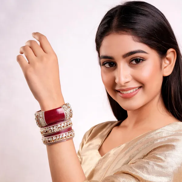 Maroon_Gold_Kundan_Stone_Floral_Bridal_Chuda_Bangle_Set_For_Women