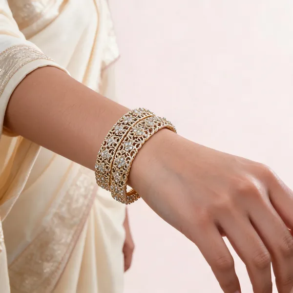 Gold_Metal_Stone_Studded_Filigree_Bangle_Set_For_Women