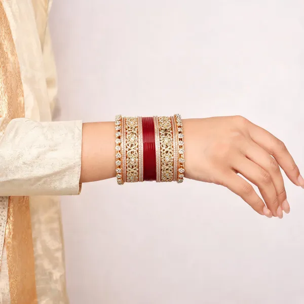 Maroon_Gold_Stone_Studded_Floral_Bridal_Bangle_Set_For_Women