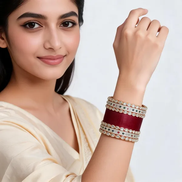 Maroon_Gold_Kundan_Stone_Studded_Bridal_Chura_Bangle_Set_For_Women