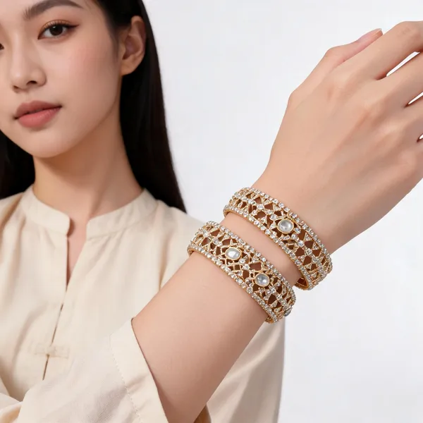 Gold_Metal_Kundan_Geometric_Cutwork_Stone_Bangles_For_Women