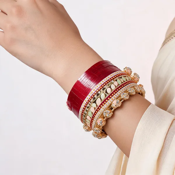 Multicolor_Gold_Beaded_Bridal_Chuda_Bangle_Set_For_Women