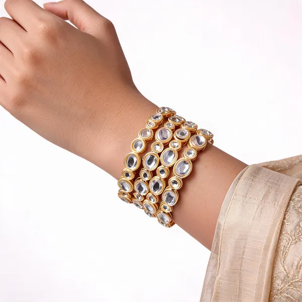 Gold_Metal_Kundan_Stone_Studded_Bangle_Set_For_Women