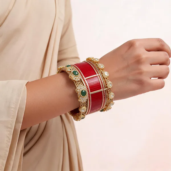 Red_Gold_Kundan_Emerald_Bridal_Chuda_Bangle_Set_For_Women