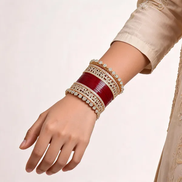 Maroon_Gold_Kundan_Cutwork_Studded_Bridal_Bangle_Set_For_Women