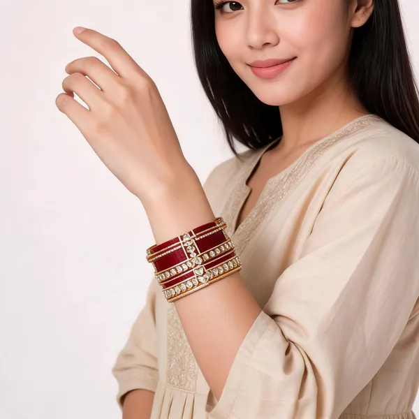 Maroon_Gold_Kundan_Stone_Floral_Bridal_Bangle_Set_For_Women