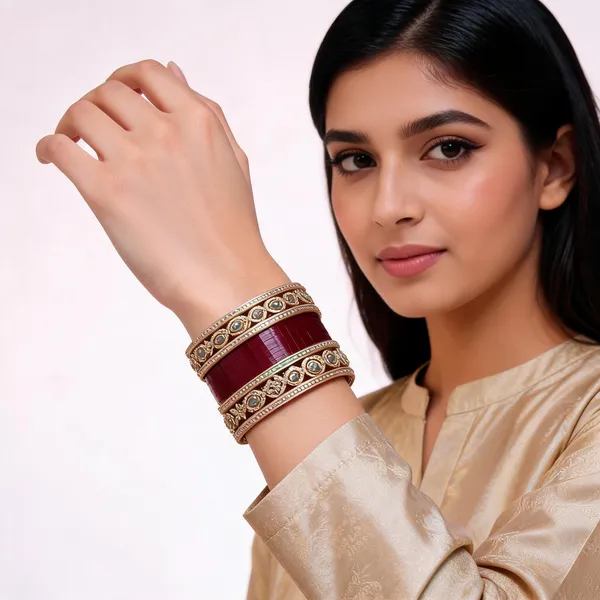Maroon_Gold_Stone_Studded_Lacquer_Bridal_Chuda_Bangle_Set_For_Women