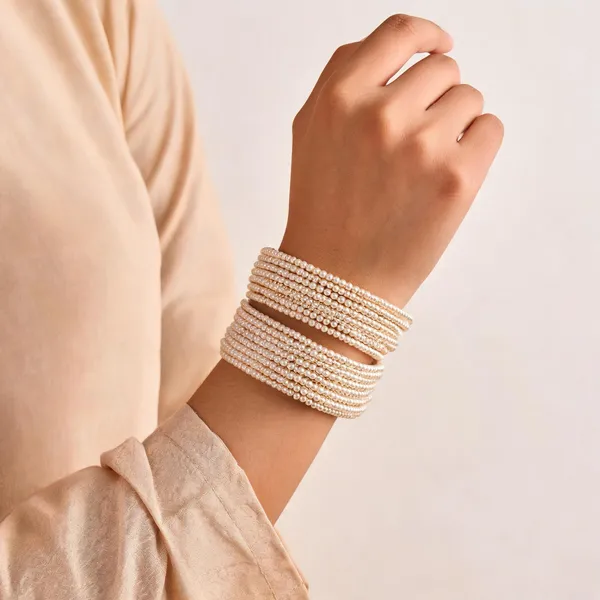 Gold_Metal_White_Pearl_Beaded_Gold_Thread_Bangles_For_Women