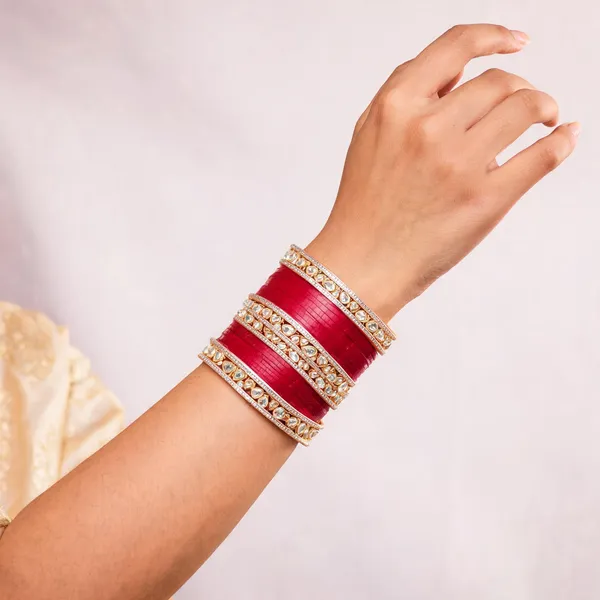 Maroon_Gold_Kundan_Stone_Lac_Bridal_Bangle_Set_For_Women
