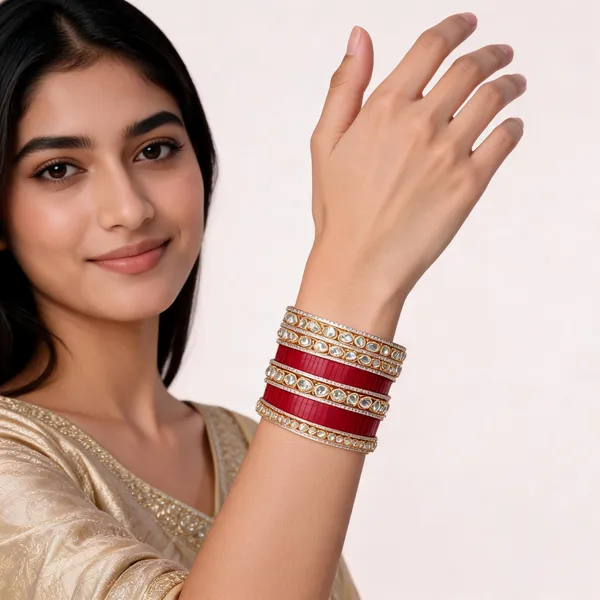 Maroon_Gold_Kundan_Stone_Lac_Bridal_Bangle_Set_For_Women