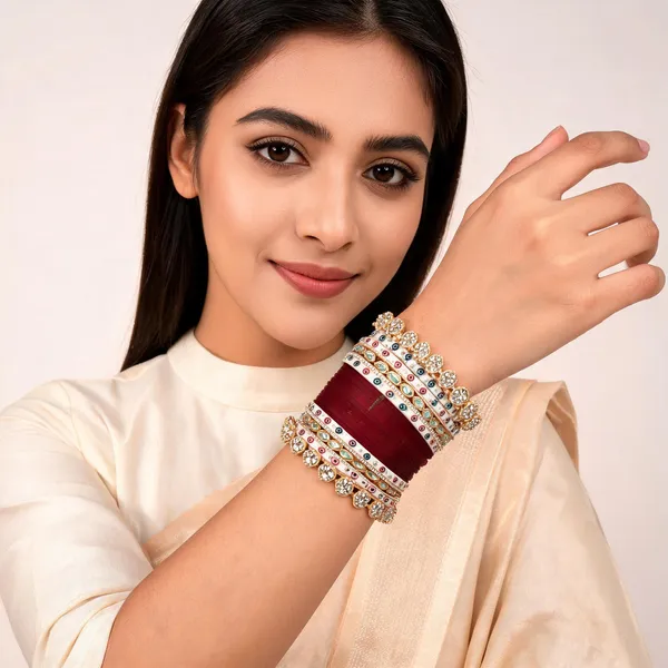 Maroon_Gold_Kundan_Meenakari_Bridal_Bangle_Set_For_Women