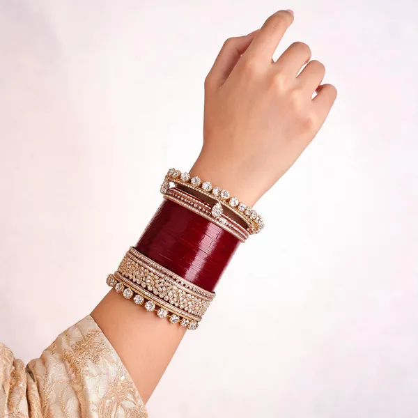 Maroon_Gold_Floral_Stone_Studded_Bridal_Chuda_Bangle_Set_For_Women
