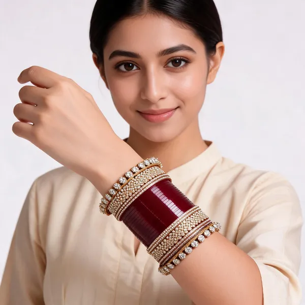 Maroon_Gold_Floral_Stone_Studded_Bridal_Chuda_Bangle_Set_For_Women