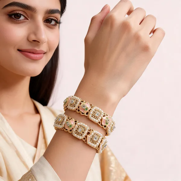 Gold_Metal_Kundan_Pearl_Meenakari_Bangles_For_Women