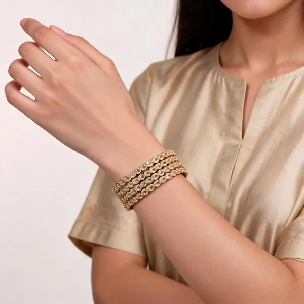 Gold_Metal_Stone_Studded_Bridal_Bangle_Set_For_Women