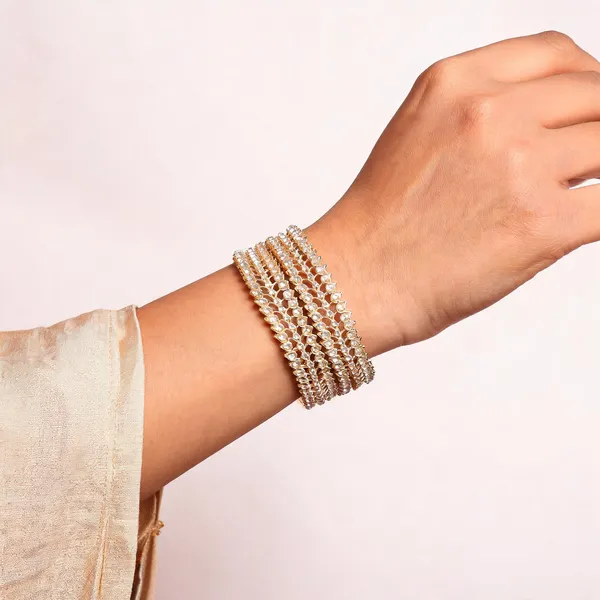 Gold_Metal_Diamond_Cut_Stone_Studded_Bangles_For_Women