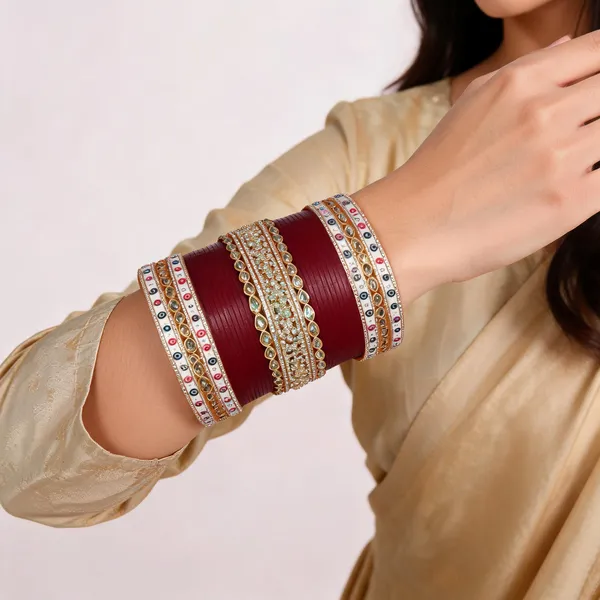 Maroon_Gold_Kundan_Meenakari_Bridal_Chuda_Bangle_Set_For_Women