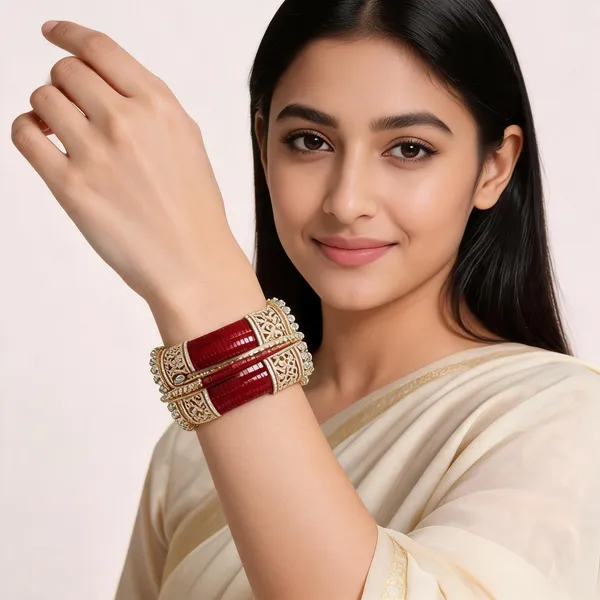 Maroon_Red_Kundan_Stone_Studded_Bridal_Kada_Bangle_Set_For_Women