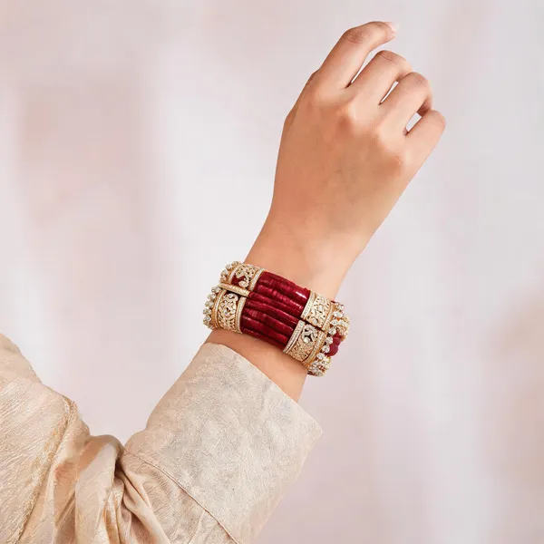 Maroon_Red_Kundan_Stone_Studded_Bridal_Kada_Bangle_Set_For_Women