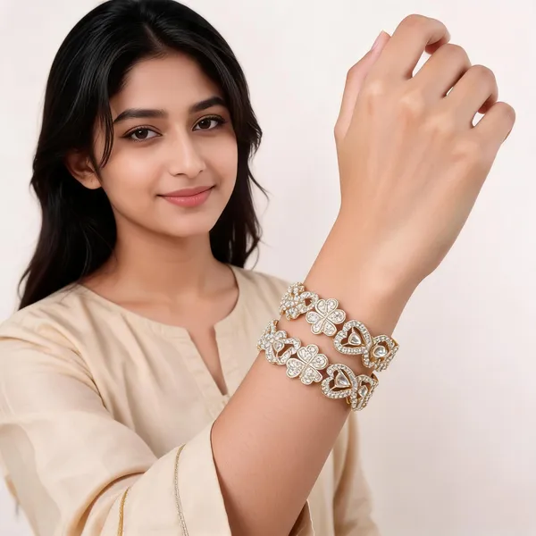 Gold_Metal_Kundan_Floral_Cutwork_Bangle_Set_For_Women