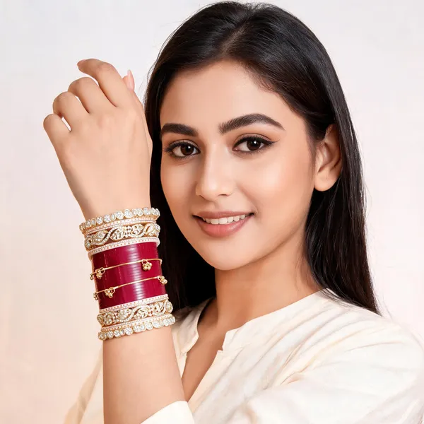 Red_Gold_Toned_Stone_Studded_Charm_Bridal_Bangle_Set_For_Women