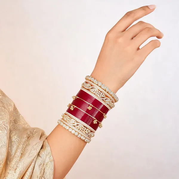 Red_Gold_Toned_Stone_Studded_Charm_Bridal_Bangle_Set_For_Women