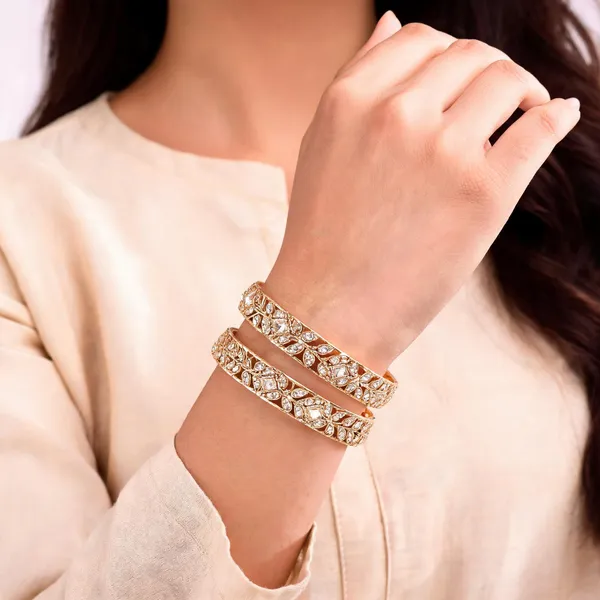 Gold_Metal_Kundan_Leaf_Cutwork_Bangle_Set_For_Women