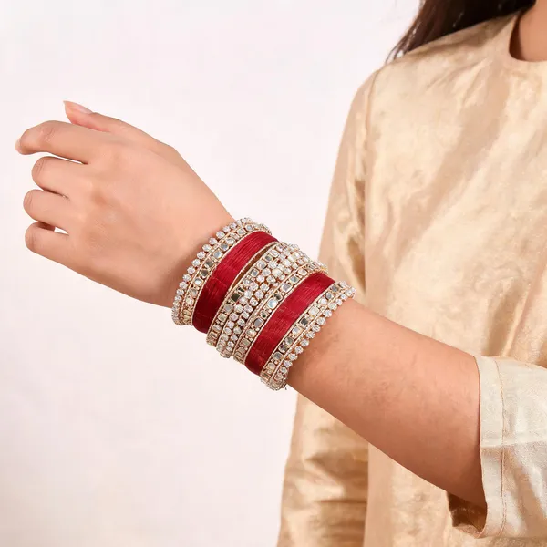 Red_Maroon_Lacquer_Kundan_Stone_Stacked_Bridal_Bangle_Set_For_Women