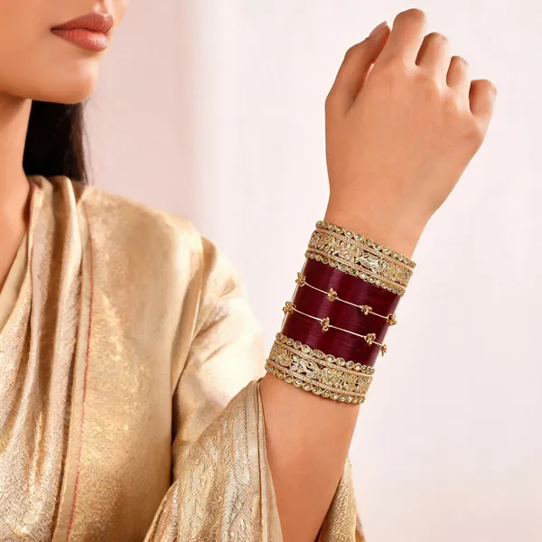 Maroon_Gold_Stone_Studded_Carved_Bridal_Chuda_Bangle_Set_For_Women