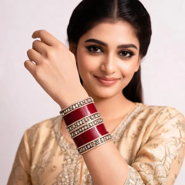 Maroon_Gold_Kundan_Stone_Studded_Bridal_Bangle_Set_For_Women